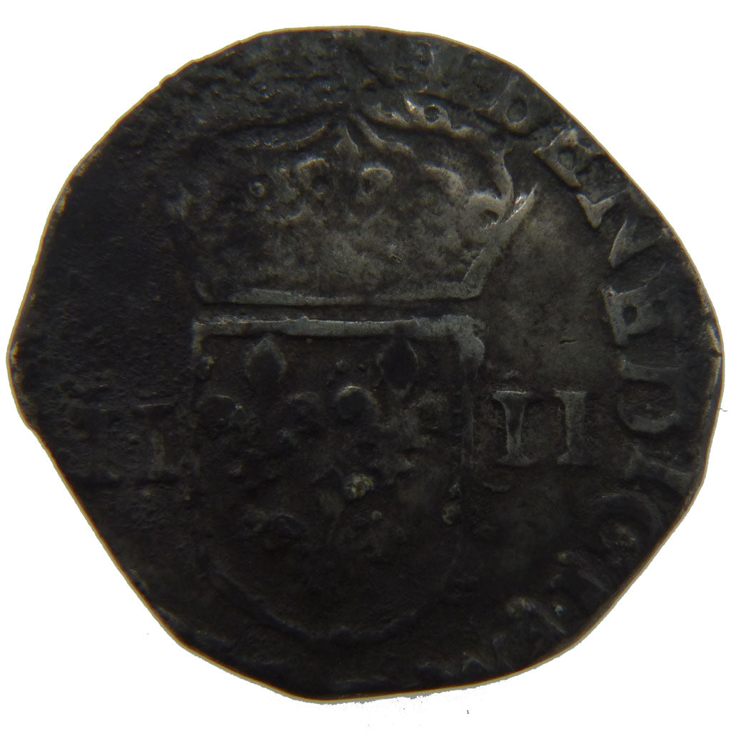 FRANCE, ¼ Ecu, 1585, VG(8-10), Silver, Ciani #1438, 8.10