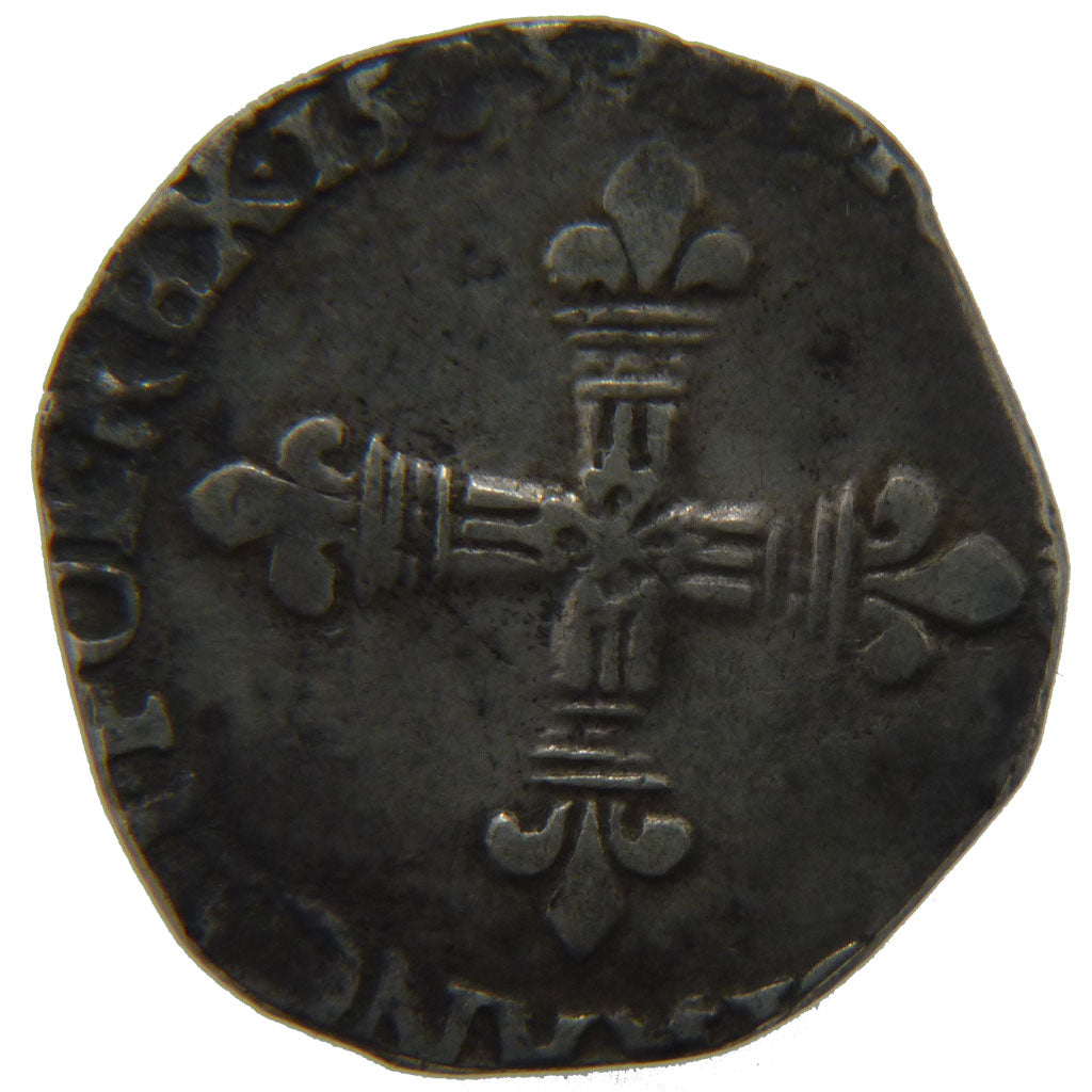 FRANCE, ¼ Ecu, 1585, VG(8-10), Silver, Ciani #1438, 8.10