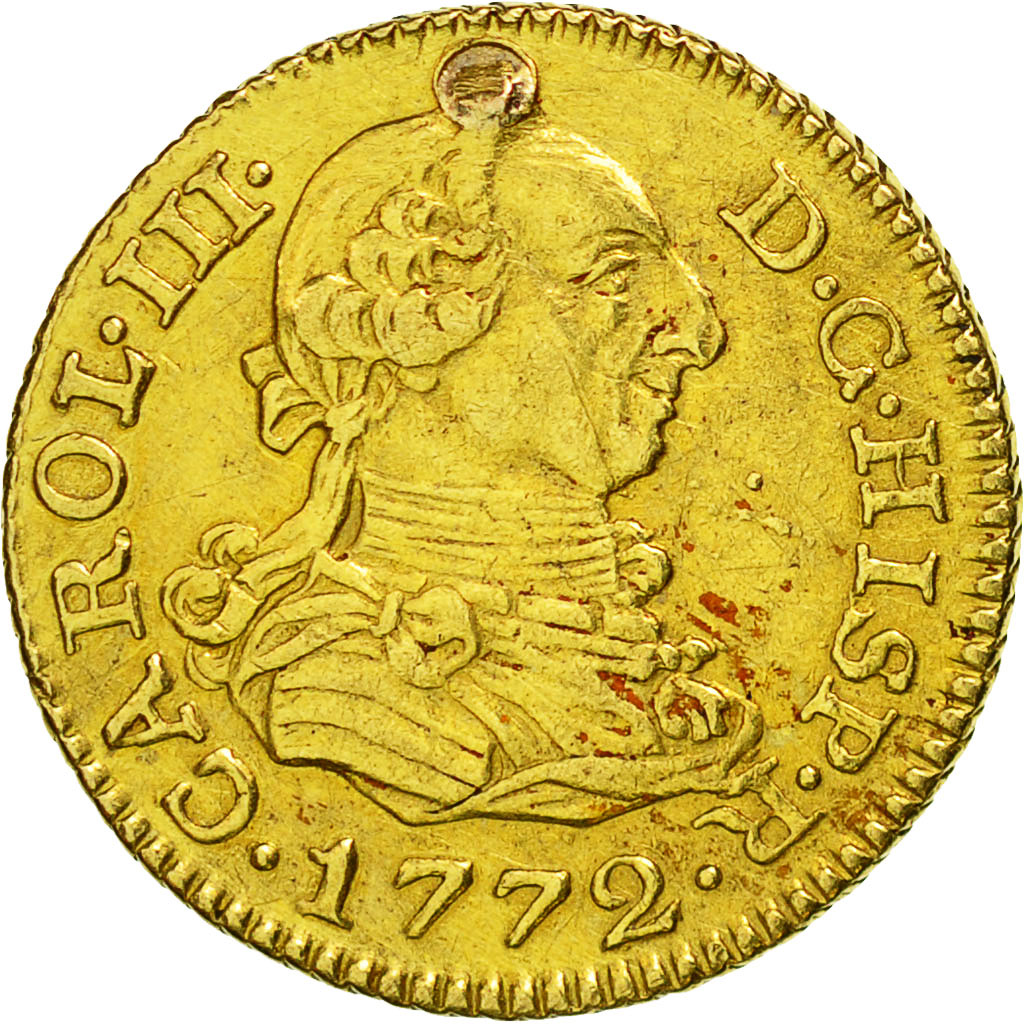España, Charles III, 1/2 Escudo, 1772, Madrid, MBC, Oro, KM:415.1