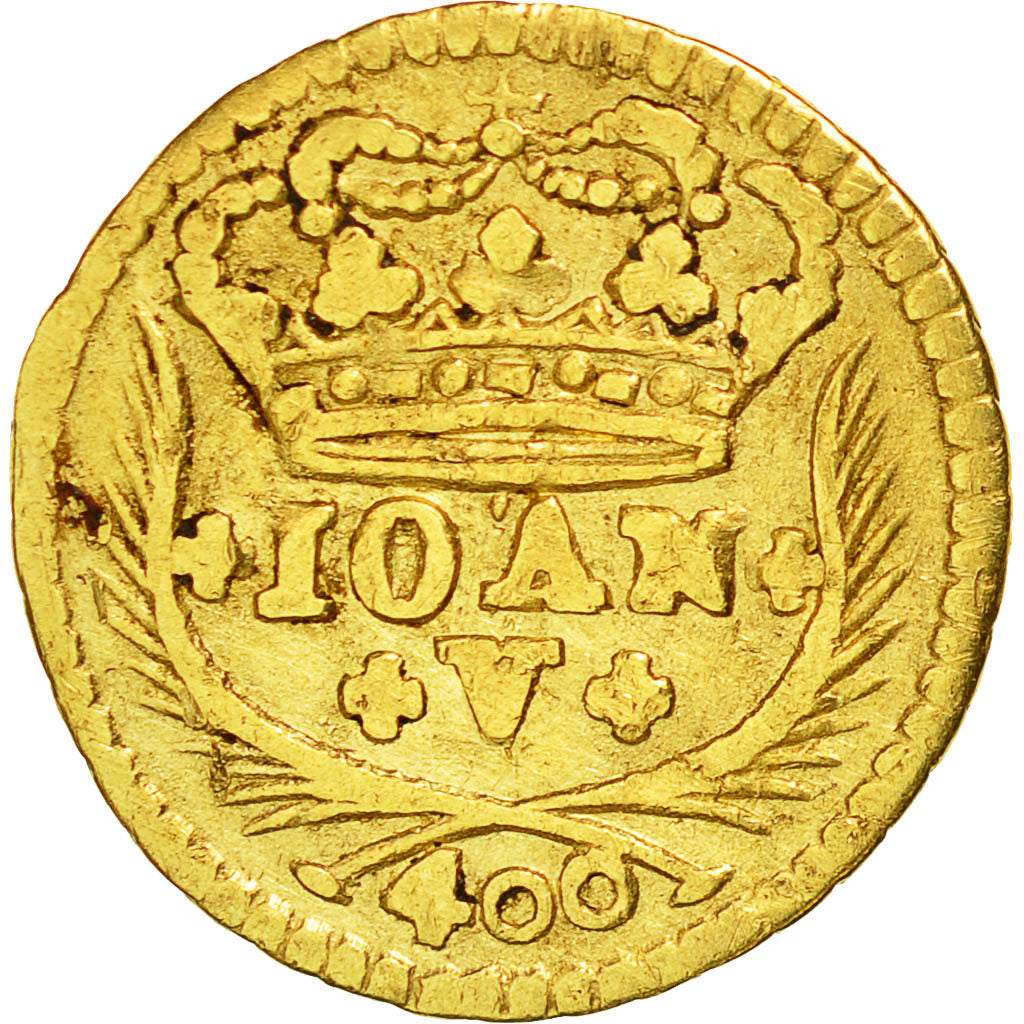 Portugal, Jean V, 400 Reis, Cruzado Novo, 1743, Lisbonne, TB+, Or, KM:201