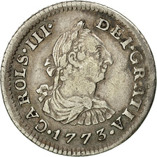 Coin, Mexico, Charles III, 1/2 Réal, 1773, Mexico City, EF(40-45), Silver