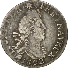 France, Louis XIV, 4 Sols aux 2 L, 1692, Rouen, VF(30-35), KM:281.2