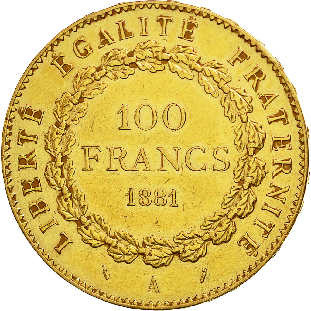 France, Génie, 100 Francs, 1881, Paris, AU(50-53), Gold, KM:832, Gadoury:1137