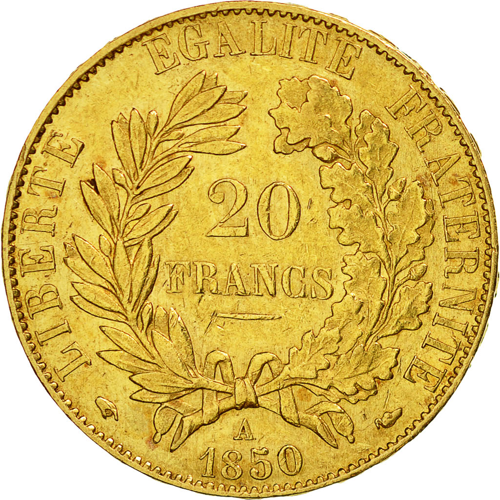 Münze, Frankreich, Cérès, 20 Francs, 1850, Paris, SS+, Gold, KM:762