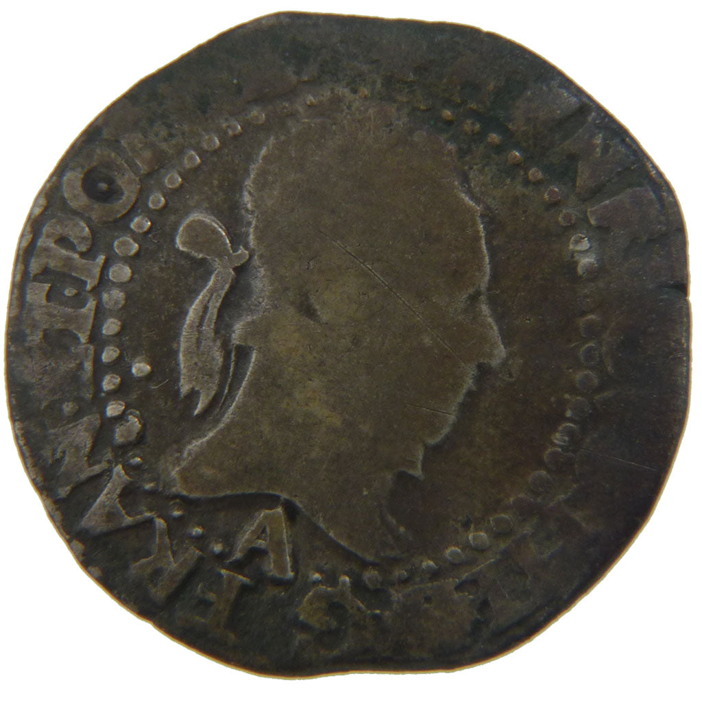 FRANCE, 1/4 Franc, 1577, Paris, F(12-15), Silver, Ciani #1432, 3.20