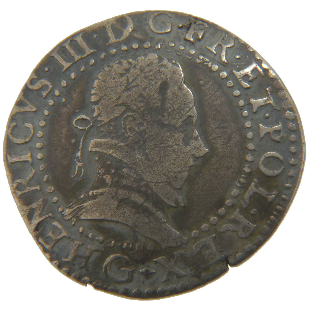 Henri III, ½ Franc au col plat