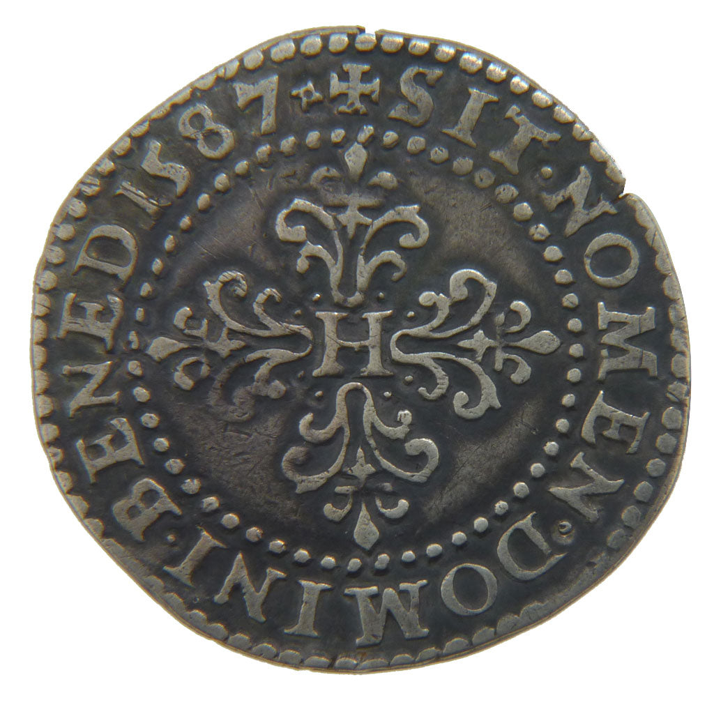 Henri III, ½ Franc au col plat