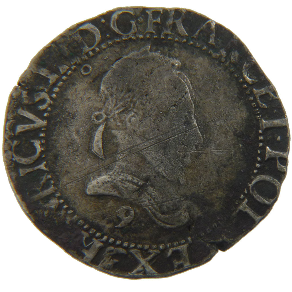 FRANCE, 1/2 Franc, 1587, Rennes, VF(20-25), Silver, Ciani #1431, 6.90