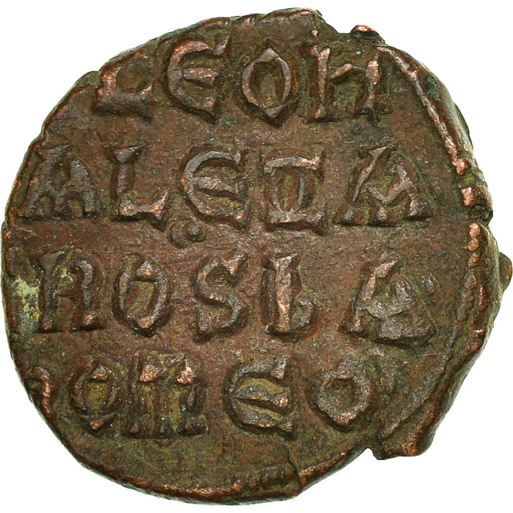Coin, Leo VI and Alexander, Half Follis, Uncertain Mint, AU(50-53), Bronze