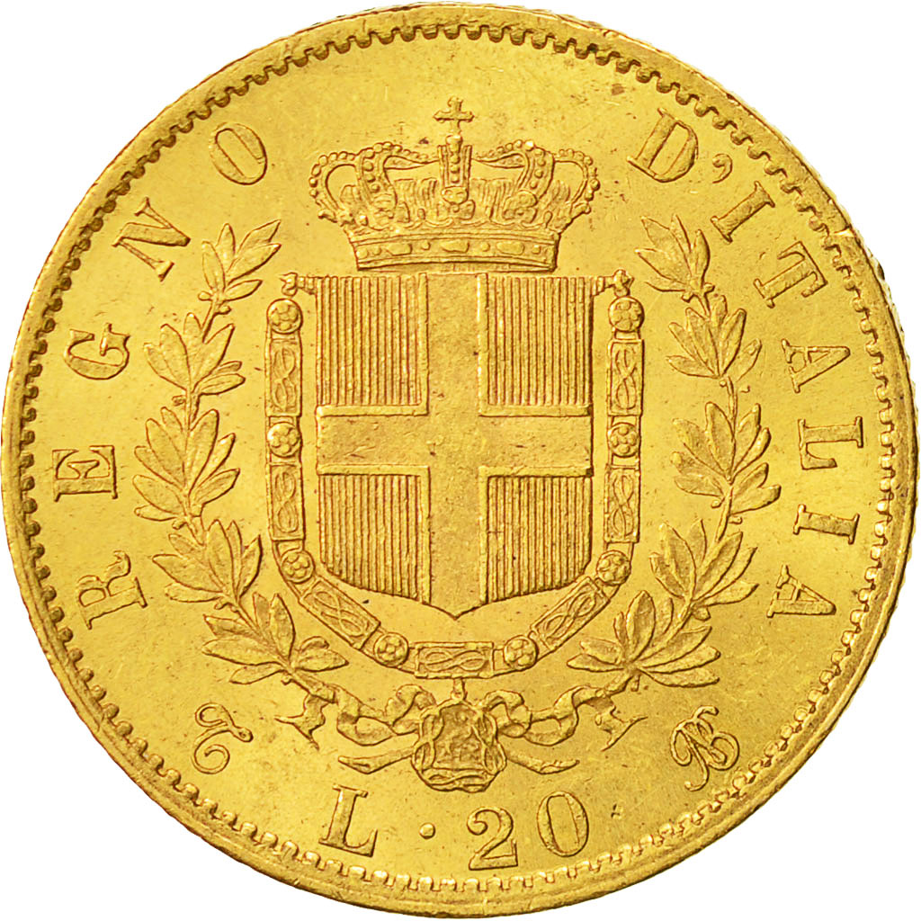 Coin, Italy, Vittorio Emanuele II, 20 Lire, 1863, Torino, MS(60-62), Gold