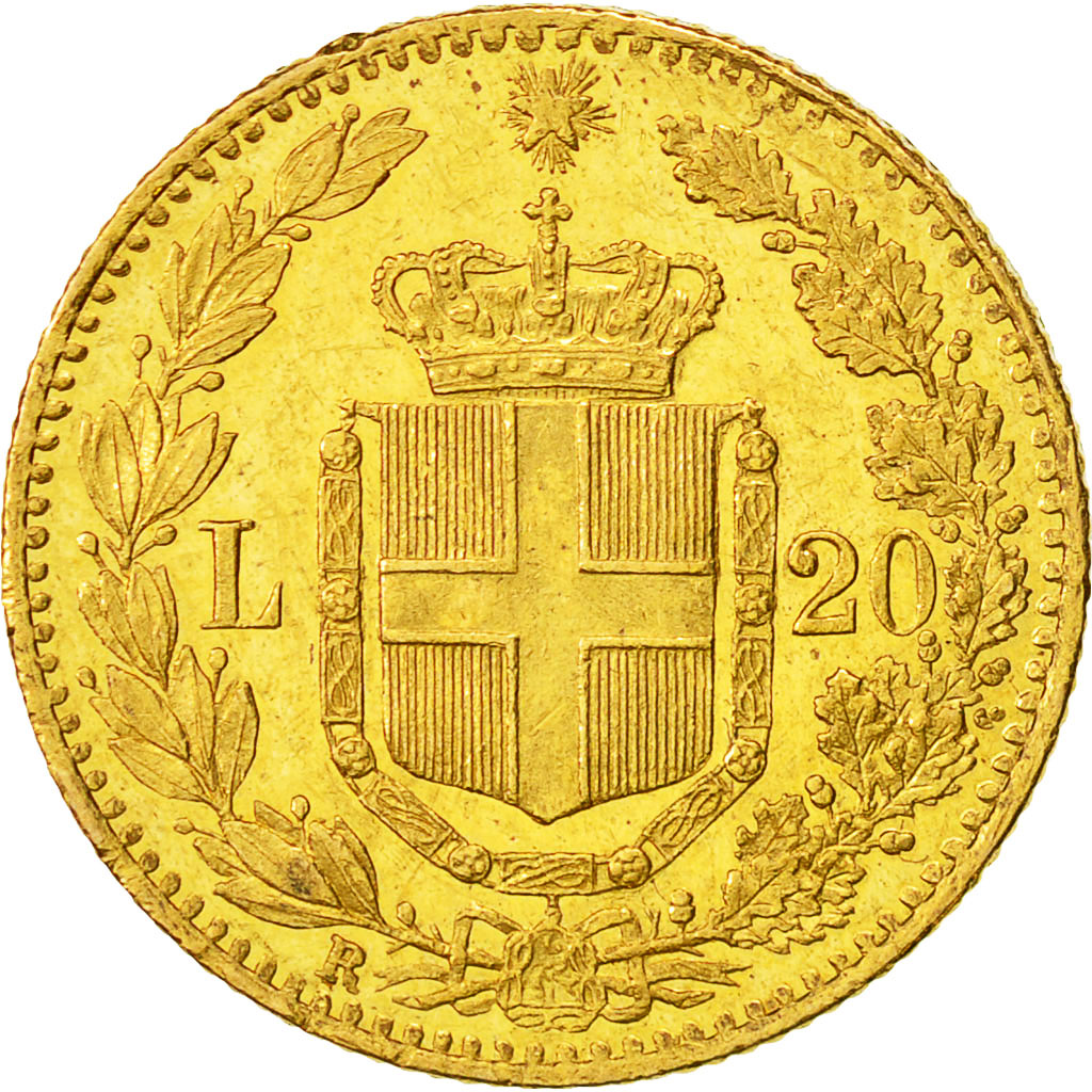 Munten, Italië, Umberto I, 20 Lire, 1882, Rome, PR+, Goud, KM:21