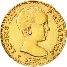Spagna, Alfonso XIII, 20 Pesetas, 1887 (1962), Retrike, SPL, Oro, KM:693