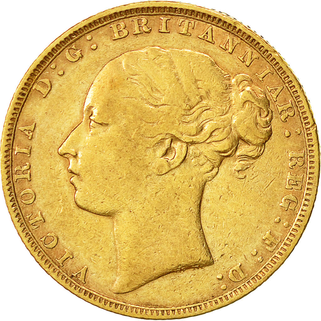 Coin, Great Britain, Victoria, Sovereign, 1880, EF(40-45), Gold, KM:752