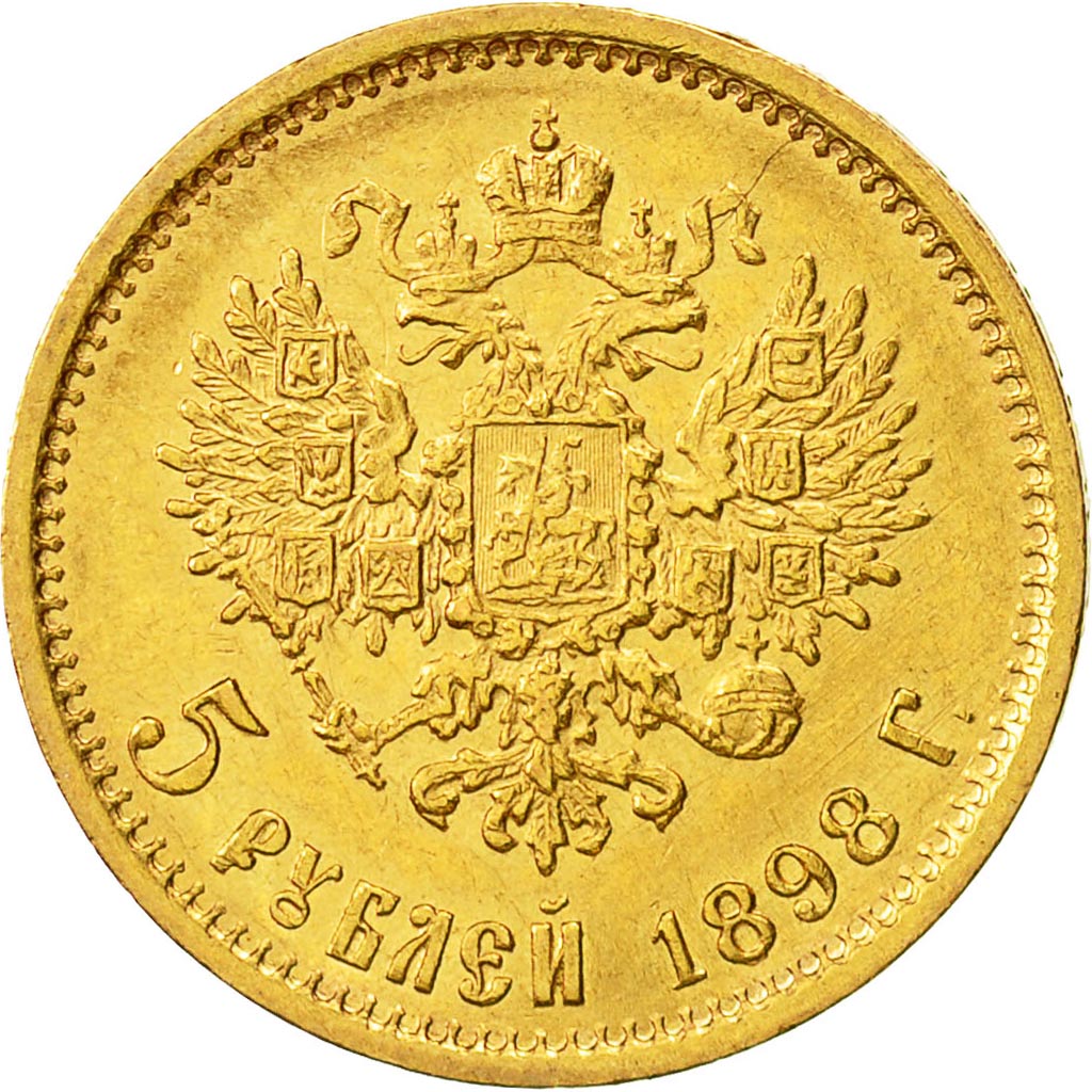 Monnaie, Russie, Nicholas II, 5 Roubles, 1898, St. Petersburg, SUP, Or, KM:62