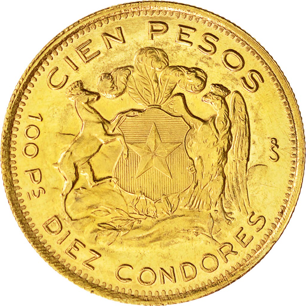 Monnaie, Chile, 100 Pesos, 1960, Santiago, SUP, Or, KM:175