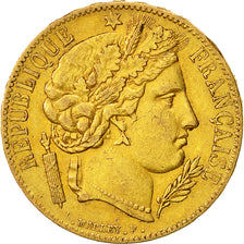 Moneda, Francia, Cérès, 20 Francs, 1849, Paris, MBC, Oro, KM:762, Gadoury:1059