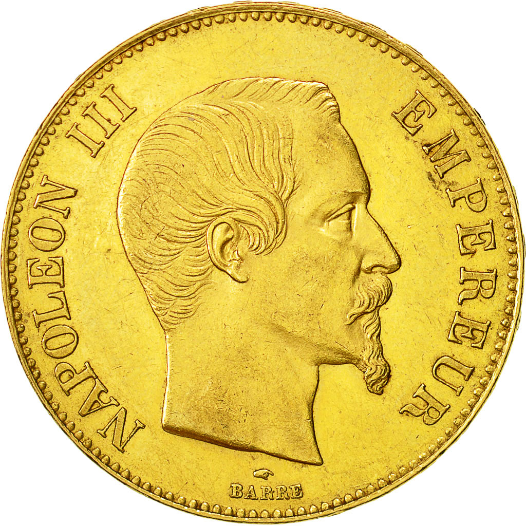 Moneda, Francia, Napoleon III, Napoléon III, 100 Francs, 1855, Paris, MBC+