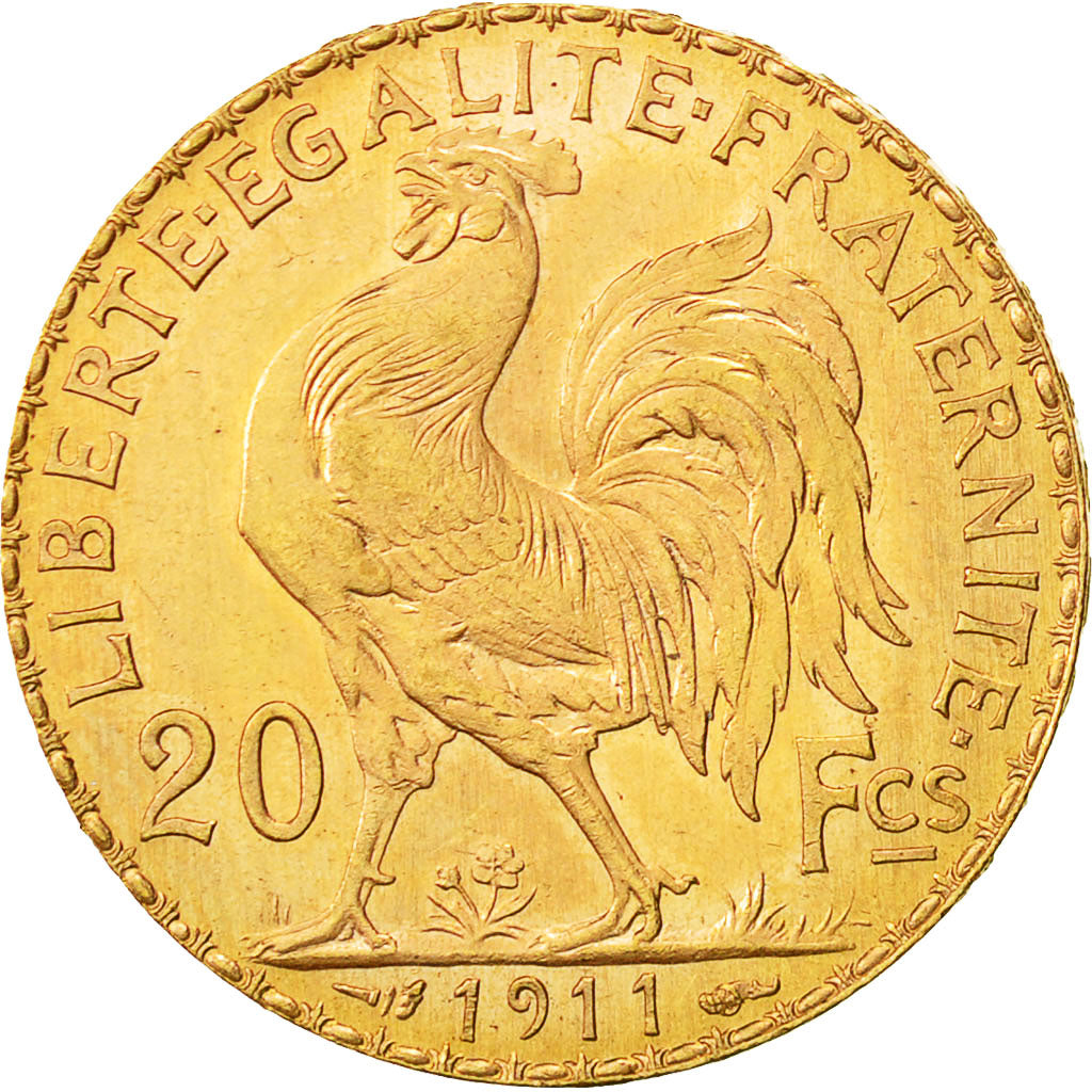Coin, France, Marianne, 20 Francs, 1911, MS(64), Gold, KM:857, Gadoury:1064a