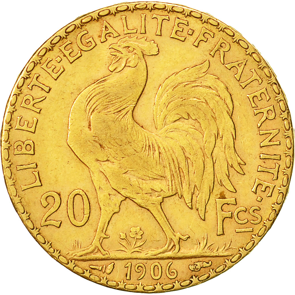 Coin, France, Marianne, 20 Francs, 1906, AU(50-53), Gold, KM:847, Gadoury:1064