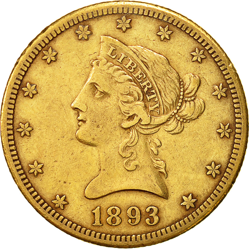 États-Unis, Coronet Head, $10, Eagle, 1893, Carson City, TTB, Or, KM:102