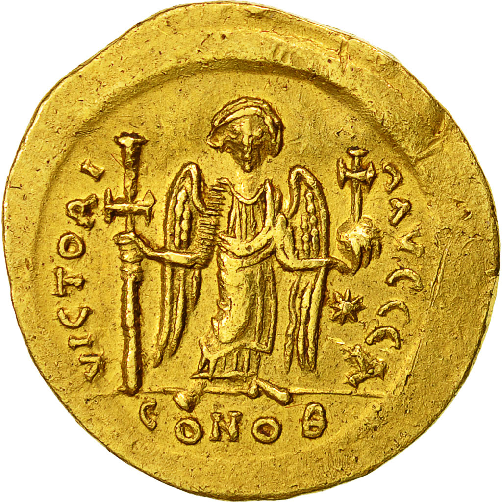 Justinian I, Solidus, Constantinople, AU(50-53), Gold, Sear:139