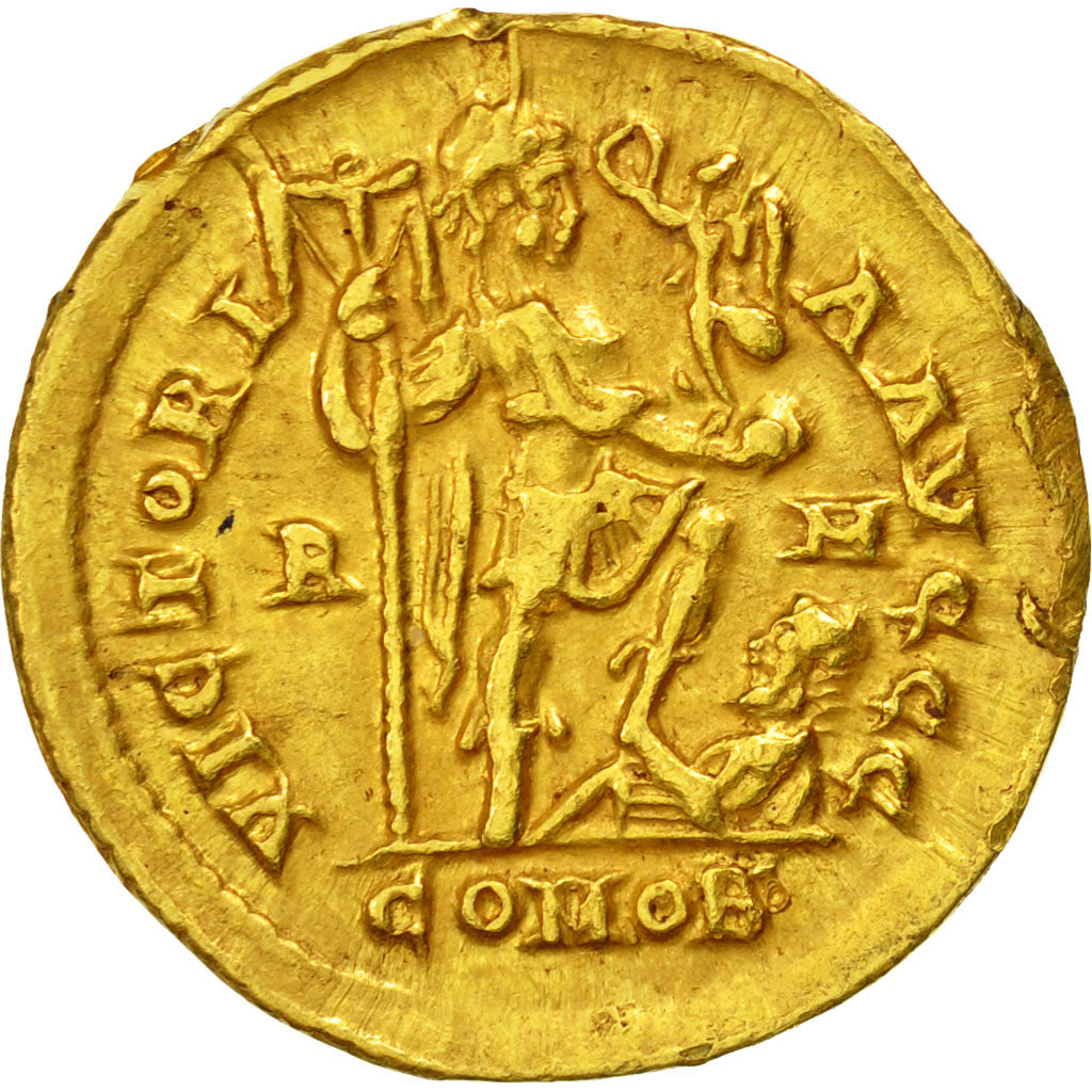 Coin, Honorius, Solidus, Rome, AU(50-53), Gold, RIC:1252