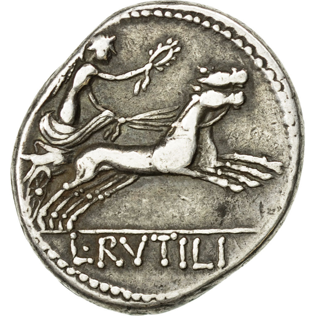 Coin, Rutilia, Denarius, Rome, EF(40-45), Silver, Crawford:387/1