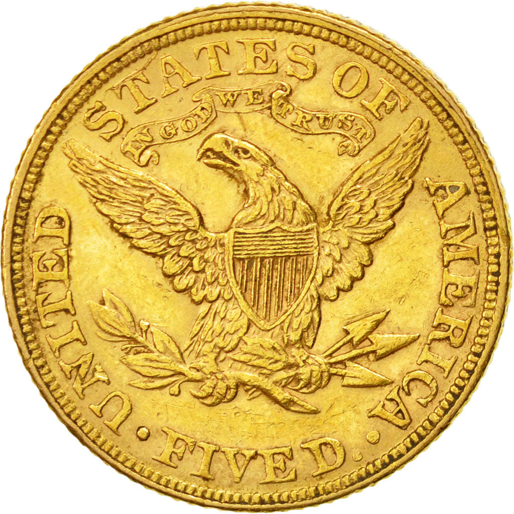 United States, Coronet Head, $5, 1892, Philadelphia, AU(55-58), Gold, KM:101
