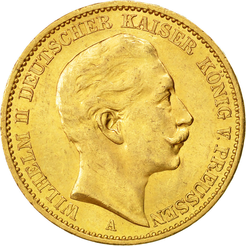 Coin, German States, PRUSSIA, Wilhelm II, 20 Mark, 1913, Berlin, MS(63), Gold
