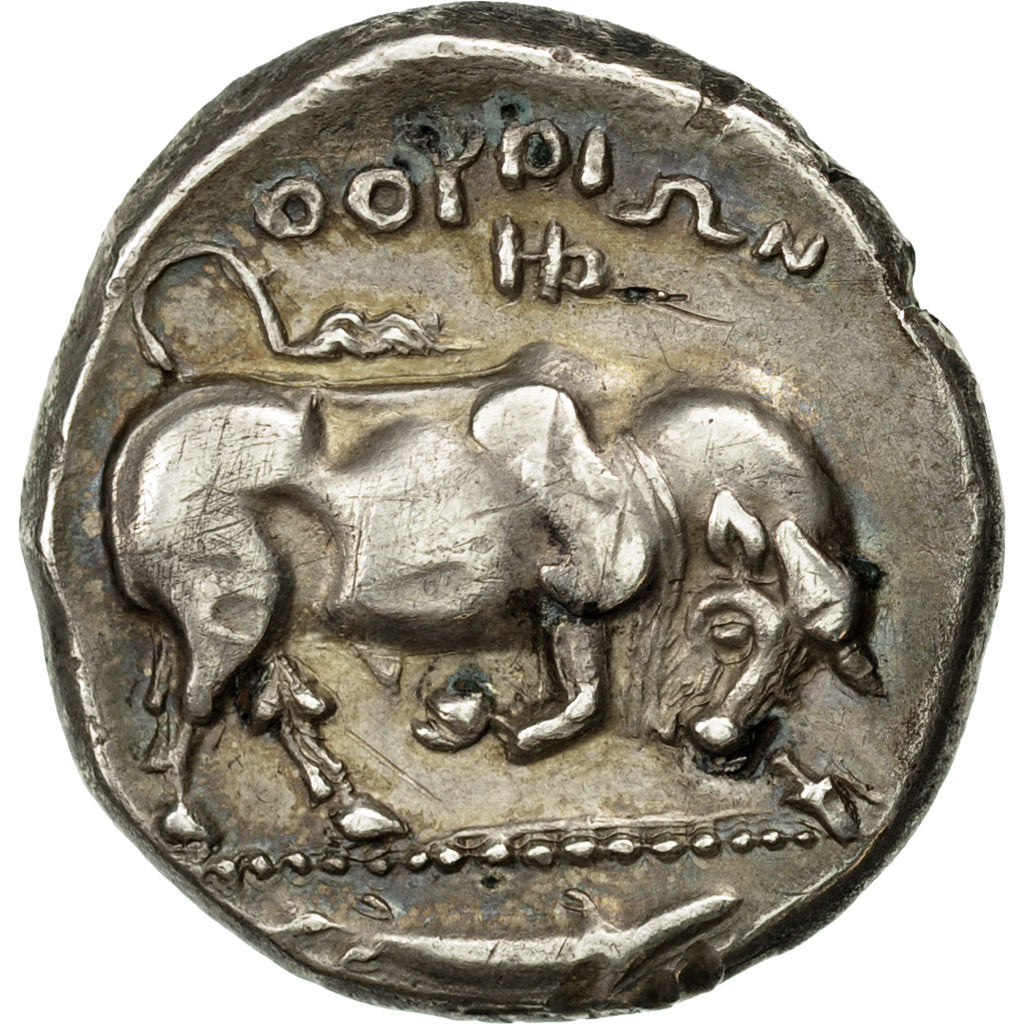 Munten, Lucanië, Thurium, Stater, ZF+, Zilver, SNG Cop:1442, SNG ANS:1041