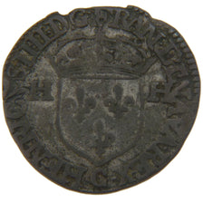 FRANCE, Douzain with 2H, 1595, Saint Lô, VF(30-35), Silver, Ciani #1563, 2.10