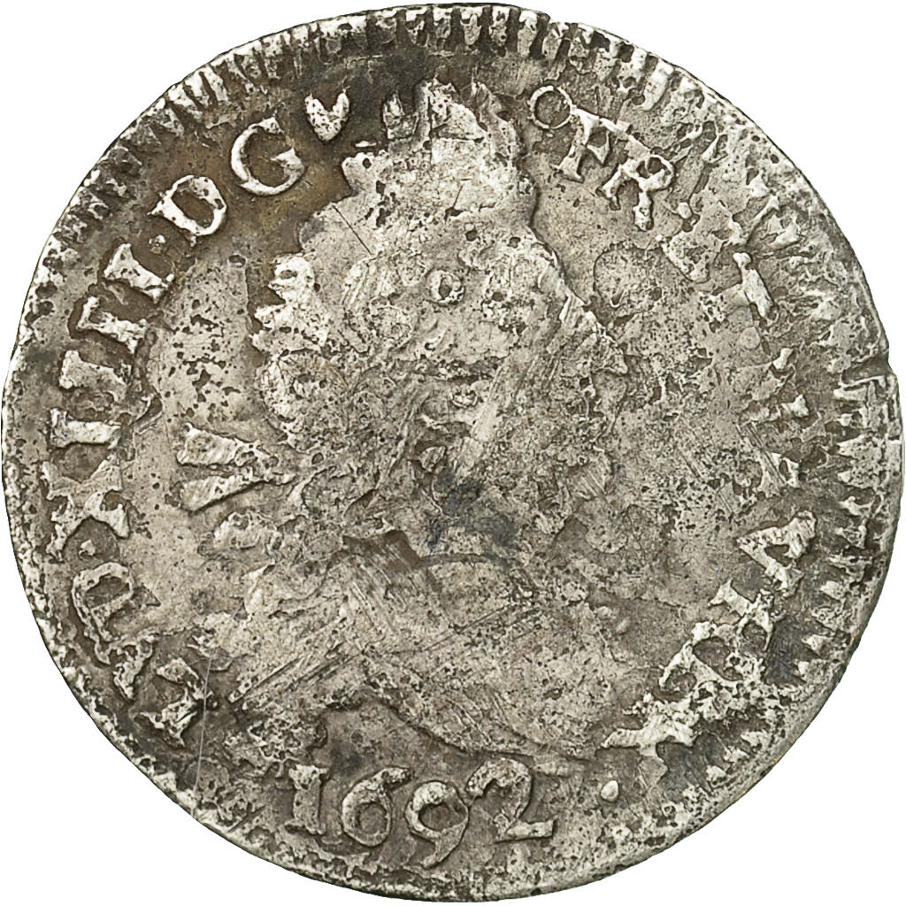 Coin, France, Louis XIV, 4 Sols aux 2 L, 4 Sols 2 Deniers, 1692, Troyes