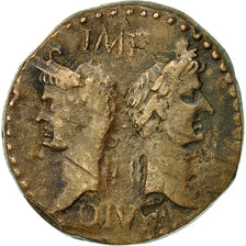 Augustus with Agrippa, Dupondius, Nemausus, MB+, Bronzo, RIC:160