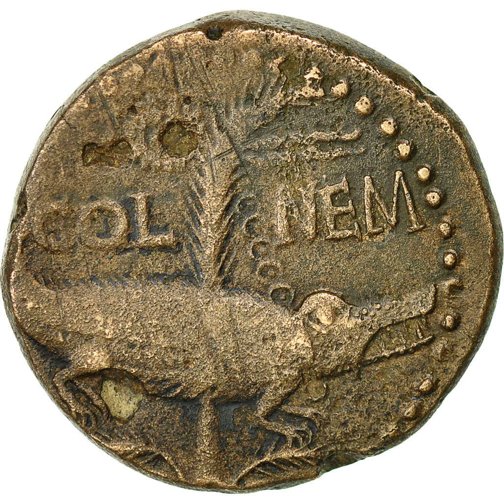 Auguste et Agrippa, Dupondius, Nîmes, TB+, Bronze, RIC:160