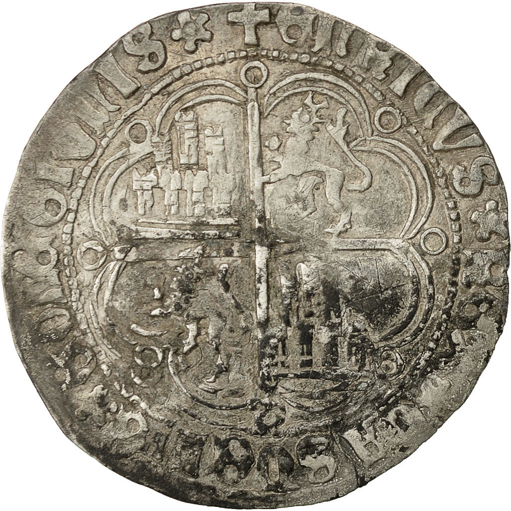 Coin, Spain, Castille and Leon, Henri IV, Real, Sevilla, EF(40-45), Silver