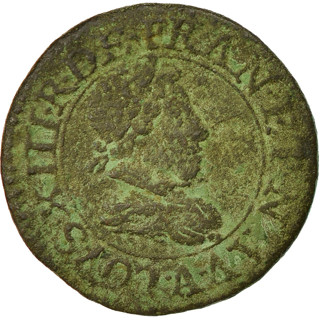 Munten, Frankrijk, Louis XIII, Double tournois, buste juvénile, Double