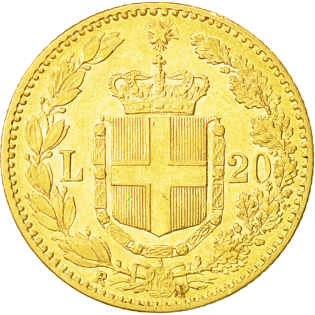 Monnaie, Italie, Umberto I, 20 Lire, 1882, Rome, TTB+, Or, KM:21
