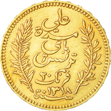 Coin, Tunisia, Ali Bey, 20 Francs, 1900, Paris, AU(50-53), Gold, KM:227