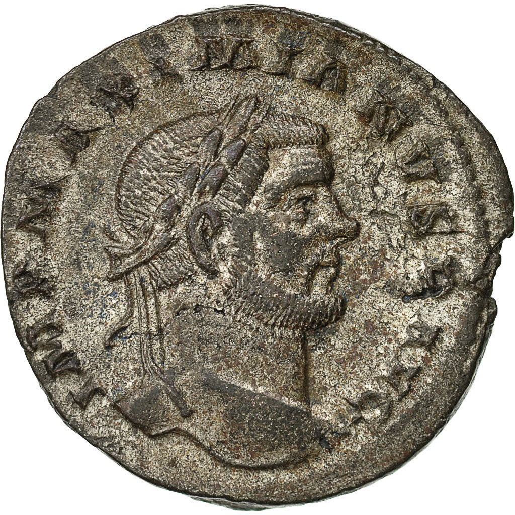 Münze, Maximianus, Follis, Trier, SS+, Billon, RIC:181b