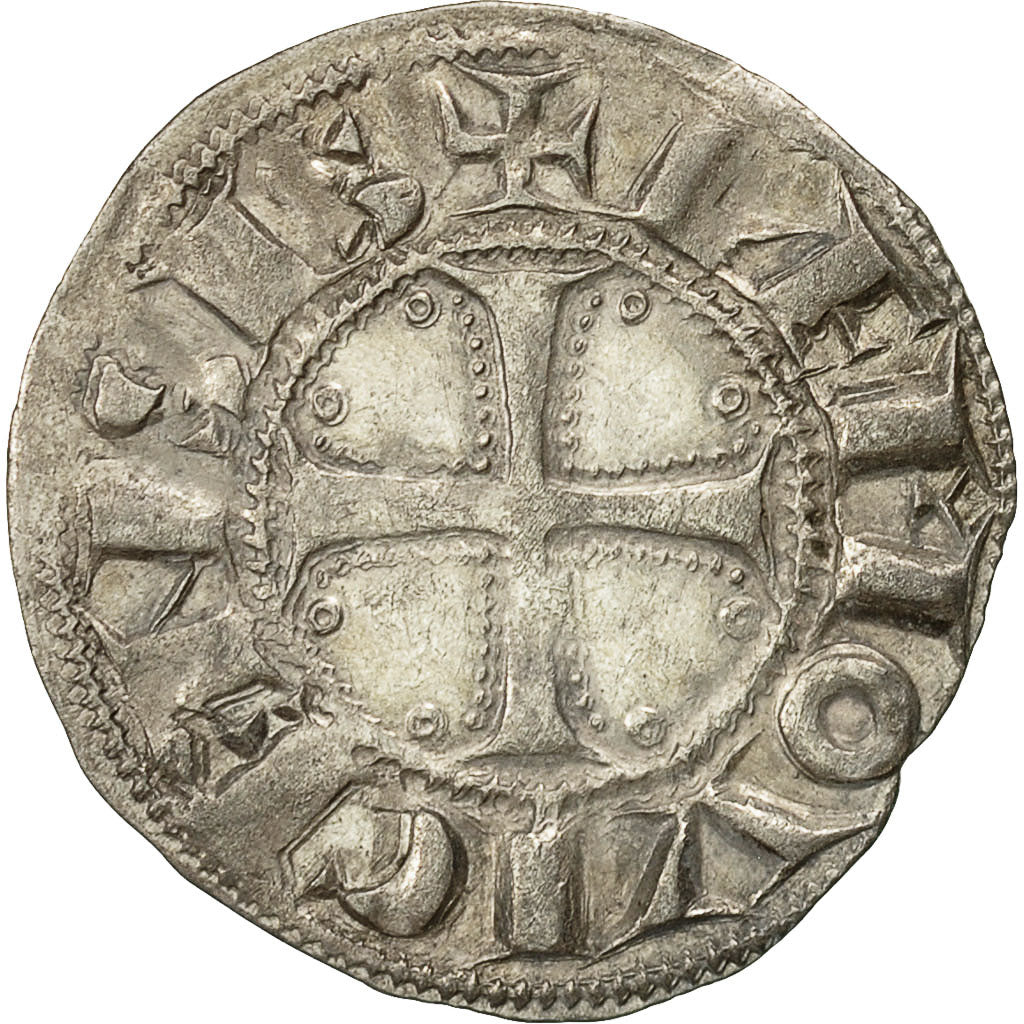 France, Denier barbarin, 1106-1245, Abbaye de Saint-Martial, Silver, AU(50-53)