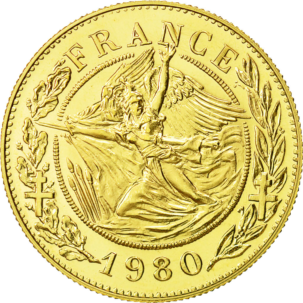 France, Medal, 1980, MS(65-70), Gold