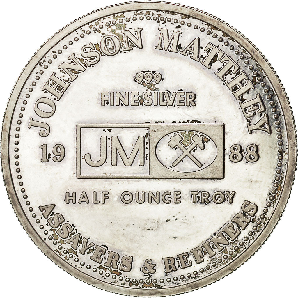 Coin, United States, Johnson Matthey Half Ounce Troy, 1988, MS(63), Silver