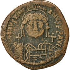 Monnaie, Justinien I, Follis, Constantinople, TB+, Bronze, Sear:163