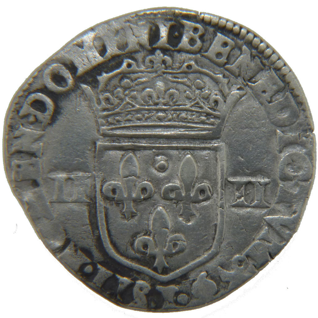 FRANCE, ¼ Ecu, 1601, Bayonne, VF(20-25), Silver, Duplessy #1224, 9.40