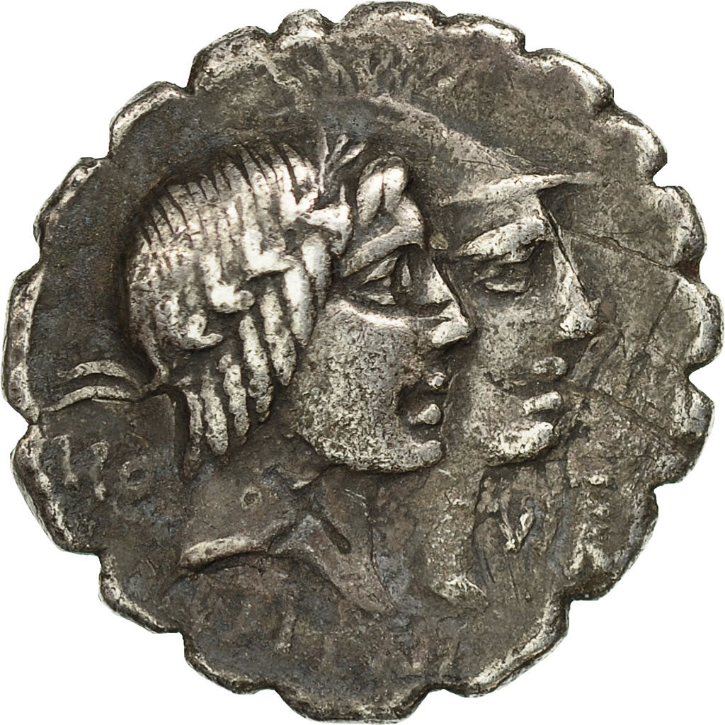 Coin, Fufia, Denarius Serratus, Rome, EF(40-45), Silver, Crawford:403/1