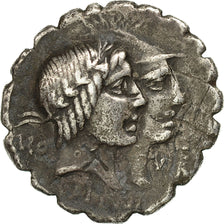 Coin, Fufia, Denarius Serratus, Rome, EF(40-45), Silver, Crawford:403/1