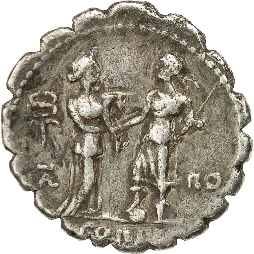 Coin, Fufia, Denarius Serratus, Rome, EF(40-45), Silver, Crawford:403/1