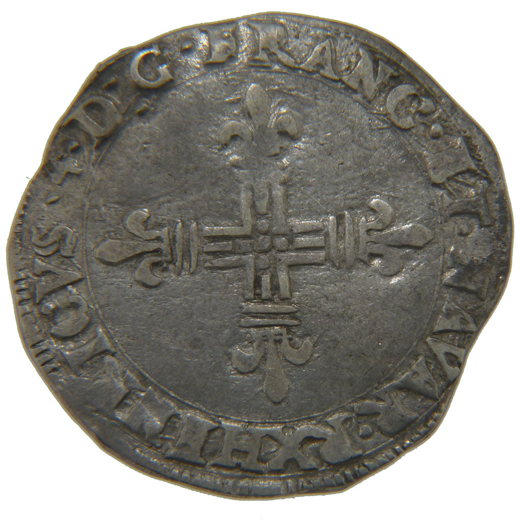 FRANCE, ¼ Ecu de Navarre, 1608, Morlaas, VF(30-35), Silver, Ciani #1519, 9.50