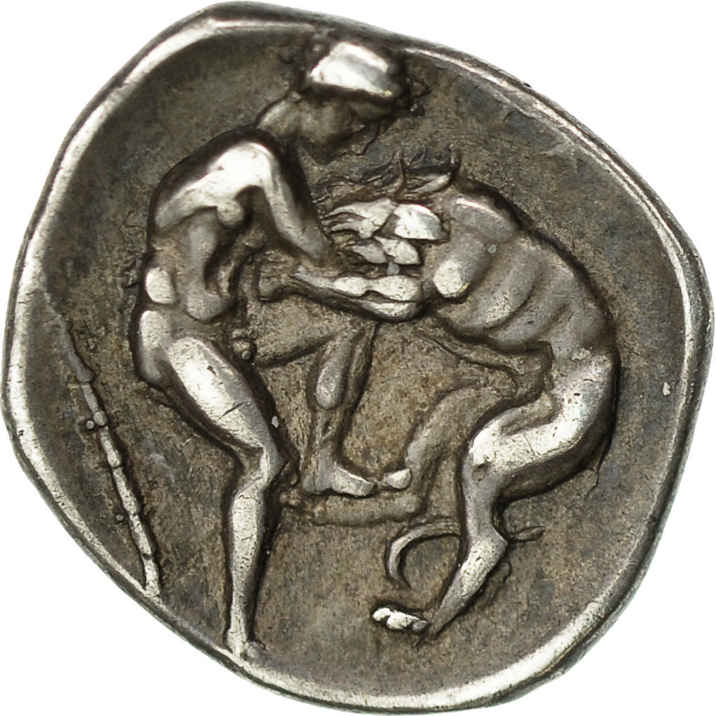 Coin, Calabria, Tarentum, Diobol, AU(50-53), Silver, HN Italy:976
