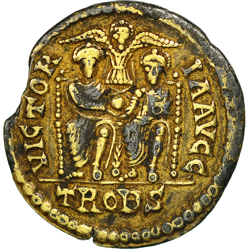 Coin, Valentinian II, Solidus, Trier, Contemporary forgery, EF(40-45), RIC:49c